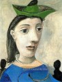 Femme au chapeau vert 2 1939 Kubismus